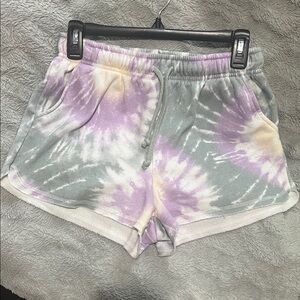 Hippie Rose Purple and Gray Athletic Shorts with Elastic Waistband